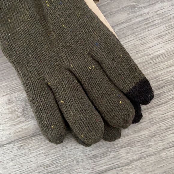 Levi's mens glove winter wear snow Donegal Glove With Leather Patch Olive green - Picture 4 of 14